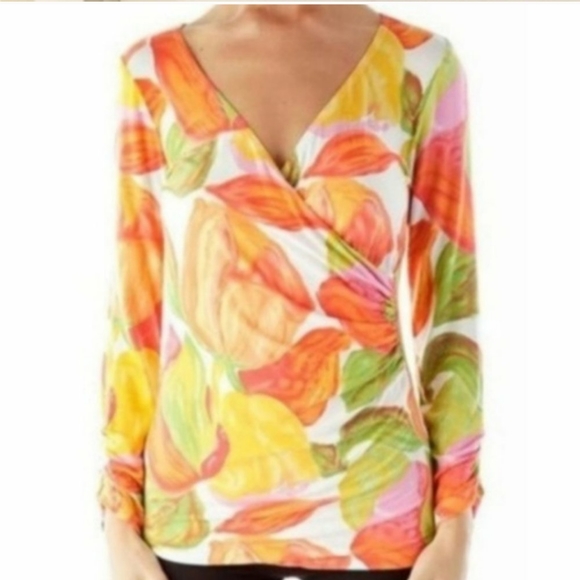 CAbi Tops - 🎯 3/$20 CABI  Yellow Floral Top Sz S